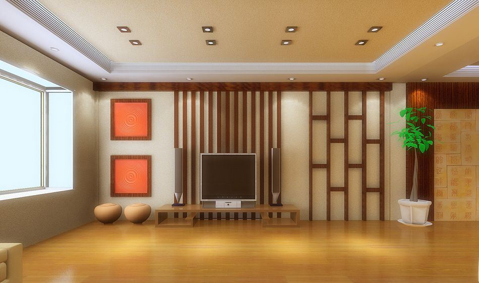 现代客厅电视背景墙效果图