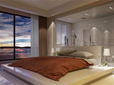 现代卧室背景墙效果图